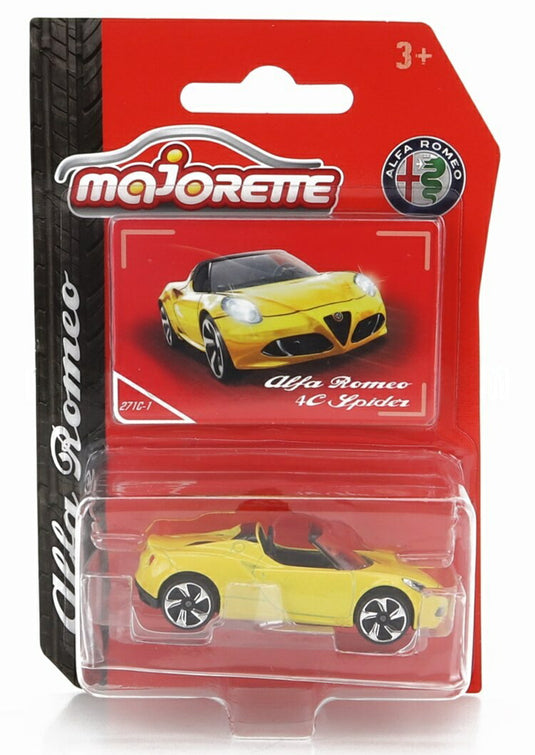 ALFA ROMEOアルファロメオ 4C SPIDERスパイダー 2015 YELLOWイエロー / MAJORETTE 1/64 ミニカー