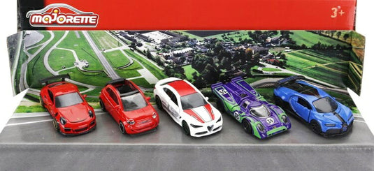 Porscheポルシェ セット 5x 911 991 GT3 RS Bugattiブガッティ シロン 500e AlfaRomeoアルファロメオ ジュリア 91 SCALE APPROX / MAJORETTE 1/64 ミニカー