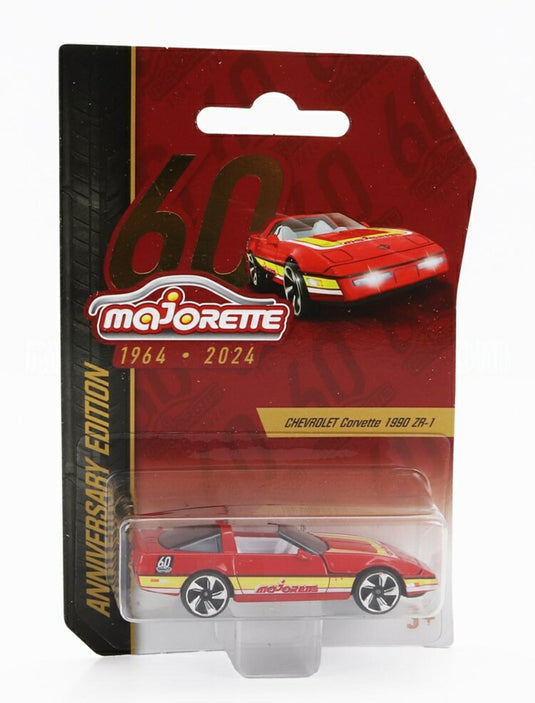 Chevroletシボレー Corvetteコルベット ZR 1 Spiderスパイダー 1990 レッド イエロー / MAJORETTE 1/64 ミニカー