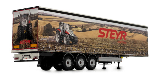 【予約】1月以降発売予定 Pacton カーテンサイダートレーラー Steyr デザイン トレーラー / MARGEMODELS 1/32 建設機械模型 工事車両