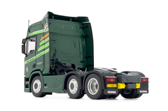 【予約】1月以降発売予定 Scania R500シリーズ 6x2 ダークグリーン De Groen Transport トラック / MARGEMODELS 1/32 建設機械模型 工事車両