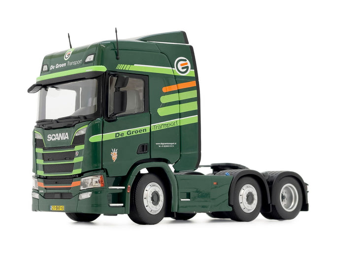 【予約】1月以降発売予定 Scania R500シリーズ 6x2 ダークグリーン De Groen Transport トラック / MARGEMODELS 1/32 建設機械模型 工事車両