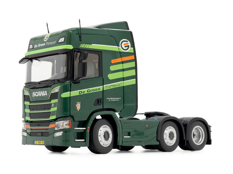 ギャラリービューアに画像をロードする, 【予約】1月以降発売予定 Scania R500シリーズ 6x2 ダークグリーン De Groen Transport トラック / MARGEMODELS 1/32 建設機械模型 工事車両
