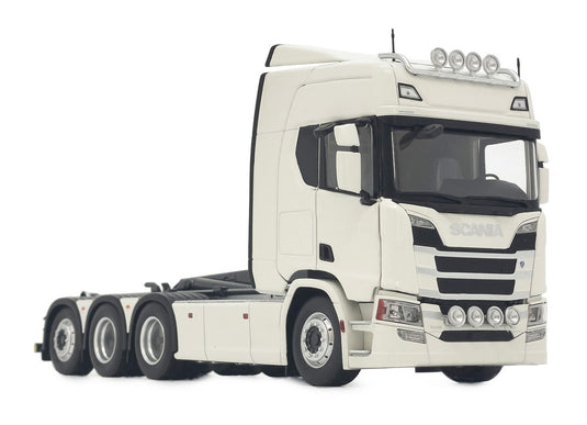 【予約】1月以降発売予定 Scania R500シリーズ フックリフト付き ホワイト トラック / MARGEMODELS 1/32 建設機械模型 工事車両