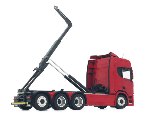 【予約】1月以降発売予定 Scania R500シリーズ フックリフト付き レッド トラック / MARGEMODELS 1/32 建設機械模型 工事車両