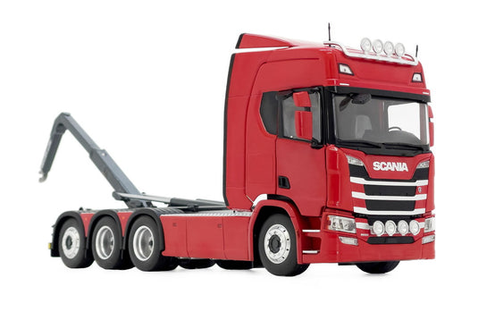 【予約】1月以降発売予定 Scania R500シリーズ フックリフト付き レッド トラック / MARGEMODELS 1/32 建設機械模型 工事車両
