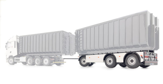 【予約】1月以降発売予定 GS Meppel フックリフト コンテナトレーラー Volvo クリアホワイト トレーラー / MARGEMODELS 1/32 建設機械模型 工事車両