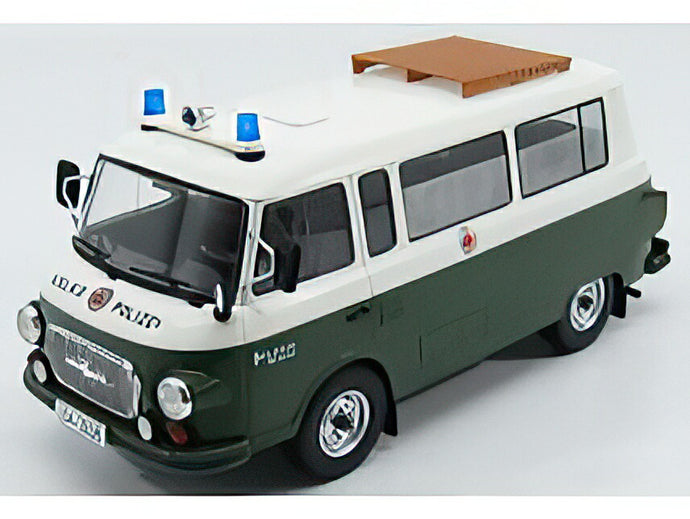 【予約】12月以降発売予定BARKAS B1000 MINIBUS WOLKS POLIZEI 1965 WHITE GREEN/MCG 1/18ミニカー