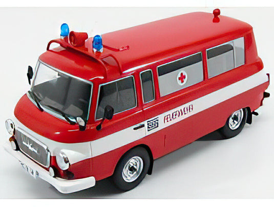 【予約】12月以降発売予定BARKAS B1000 AMBULANCE FEUERWEHR 1956 RED WHITE/MCG 1/18ミニカー