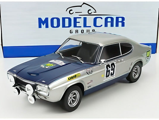 FORD ENGLAND カプリ MKI (ナイトバージョン) TEAM フォードドイチュランド N 69 ラリーツール・ド・コルス 1969 J.F.ピオ J.トッド シルバーブルー/ MCG 1/18 ミニカー