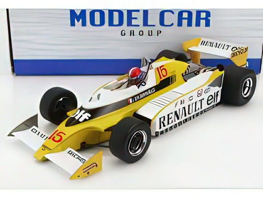 RENAULT  F1 RS10 TEAM RENAULT ELF N 15 POLE POSITION AND WINNER FRANCE GP 1979 JEAN PIERRE JABOUILLE  YELLOW WHITE/MCG 1/18ミニカー