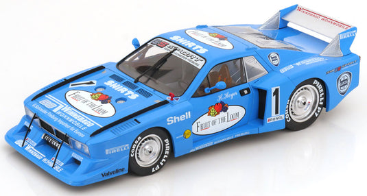 LANCIA ベータ モンテカルロ ターボ Gr.5 フルーツオブザルーム No.1 1981 ADAC ニュルブルクリンク H.ヘイヤー ホワイト ライトブルー/ MCG 1/18 ミニカー