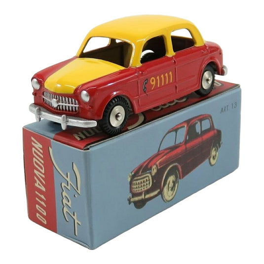 FIATフィアット NUOVAヌォーヴァ 1100 TAXIタクシー BERNAベルナ FARO CENTRALEファロセントラーレ 1956 レッドイエロー / EDICOLA 1/48 ミニカー