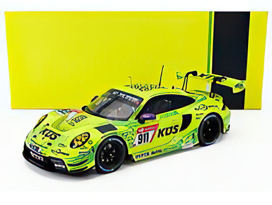 PORSCHE  911 992 GT3 R TEAM MANTHEY EMA N 911 24h NURBURGRING 2023 THOMAS PREINING  KEVIN ESTRE  FREDERIC MAKOWIECKI  MICHAEL CHRISTENSEN  YELLOW GREEN/IXO 1/18ミニカー