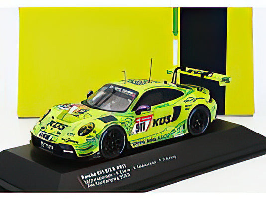 PORSCHE  911 992 GT3 R TEAM MANTHEY EMA N 911 24h NURBURGRING 2023 THOMAS PREINING  KEVIN ESTRE  FREDERIC MAKOWIECKI  MICHAEL CHRISTENSEN  YELLOW GREEN/IXO 1/43ミニカー