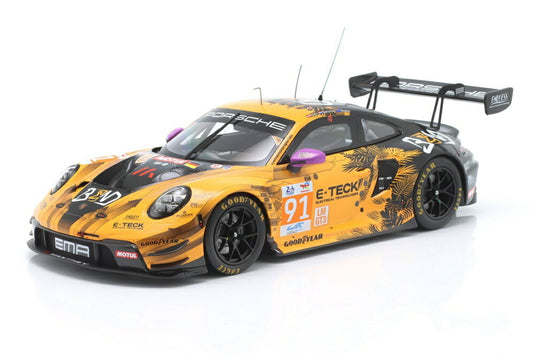 【予約】PORSCHE 911 992 GT3 R チーム MANTHEY EMA N 91 LMGT3 優勝 24h ルマン 2024 R.リエツ M.シューリング Y.シャヒン イエロー ブラック/ IXO 1/18 ミニカー