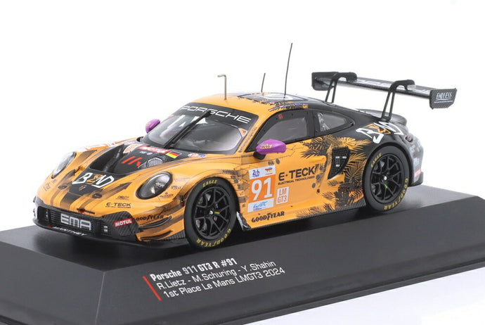 【予約】PORSCHE 911 992 GT3 R チーム MANTHEY EMA N 91 LMGT3 優勝 24h ルマン 2024 R.リエツ M.シューリング Y.シャヒン イエロー ブラック/ IXO 1/43 ミニカー