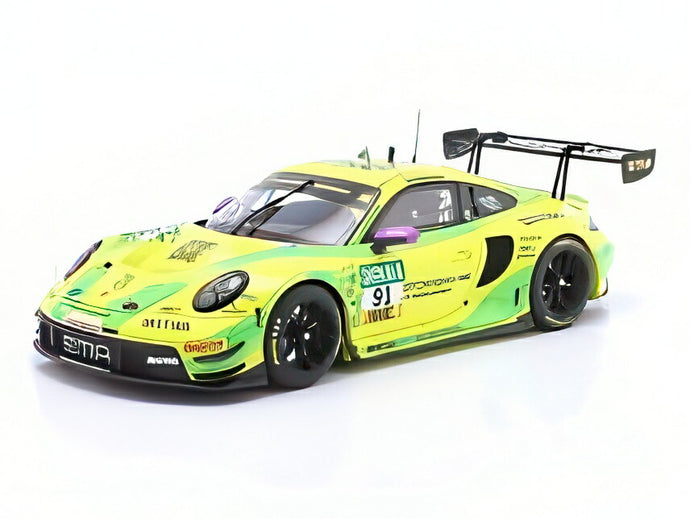【予約】9月以降発売予定PORSCHE 911 992 GT3 R チームマンタイレーシング N91 優勝 DTM 2023 T.プライニング イエローグリーン/ IXO 1/18 ミニカー