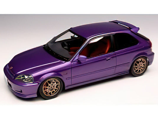 【予約】8月以降発売予定HONDA  CIVIC TYPER (EK9) 1997 WITH YOKOHAMA TIRES AND ENGINE  PEARL PURPLE/MOTORHELIX 1/18ミニカー