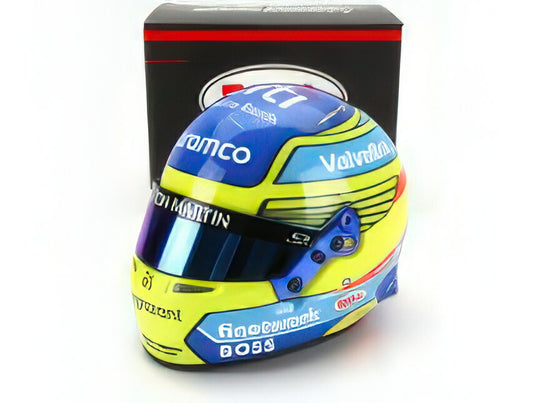 BELL HELMET - CASCO HELMET F1 FERNANDO ALONSO TEAM ASTON MARTIN ARAMCO COGNIZANT N 14 SEASON 2024 - YELLOW BLUE/MINI HELMET 1/2ヘルメット