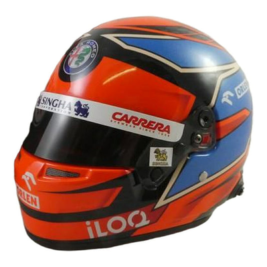 Alfa Romeoアルファロメオ Kimi Raikkonenキミライコネン 2021 ヘルメット オレンジ/ブルー/ブラック / MINI HELMET 1/2 ミニカー