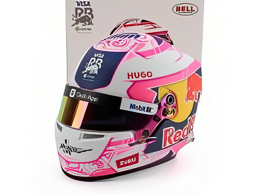 BELL F1 ヘルメット L.ローソン RACING BULLS No.30 2025シーズン ピンク ホワイト ブルー/ MINI HELMET 1/2 ミニカー