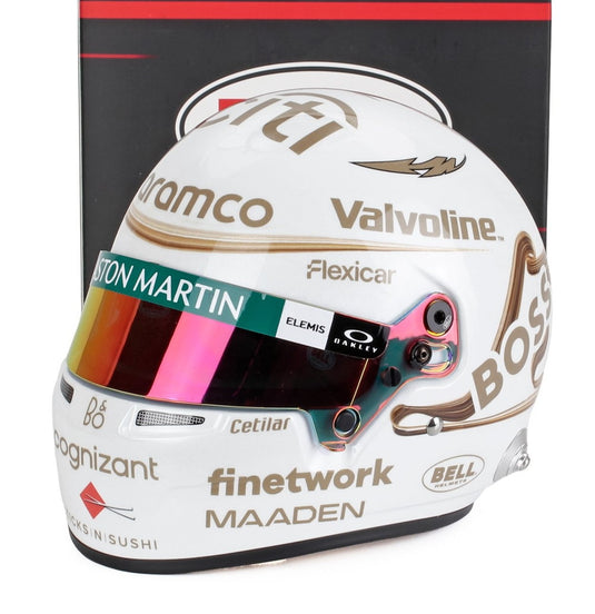 【予約】BELL HELMET F1 フェルナンドアロンソ 中国GP 2025 ホワイト/ MINI HELMET 1/2 ミニカー