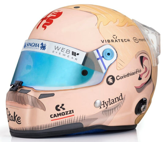 【予約】2026年発売予定STILO ヘルメット F1 バルテリ・ボッタス TEAM STAKE KICK SAUBER #77 バーレーンGP 2023 ピンク / MINI HELMET 1/2 ミニカー