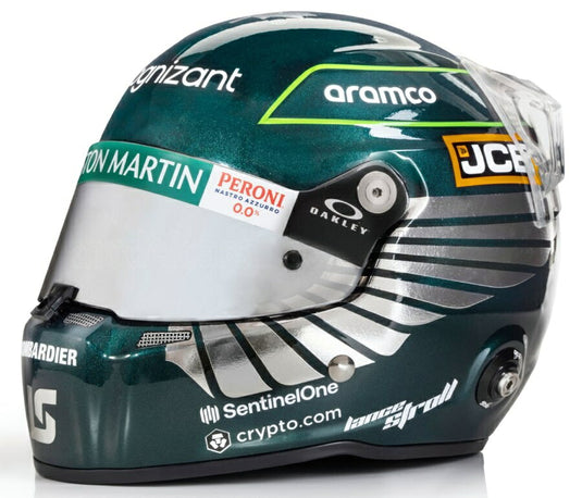 【予約】2026年発売予定STILO ヘルメット F1 ランス・ストロール TEAM ASTON MARTIN ARAMCO COGNIZANT #18 2023シーズン グリーン / MINI HELMET 1/2 ミニカー