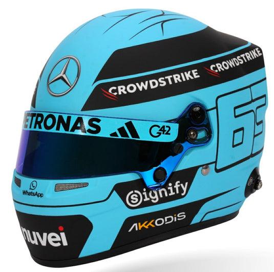 【予約】2026年発売予定BELL HELMET F1 ヘルメット ジョージ・ラッセル TEAM MERCEDES AMG #63 2025シーズン ライトブルー / MINI HELMET 1/2 ミニカー
