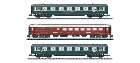 Nゲージ 鉄道模型 客車 Minitrix ミニトリックス DB F 41 Senator express train passenger car set Era III DC