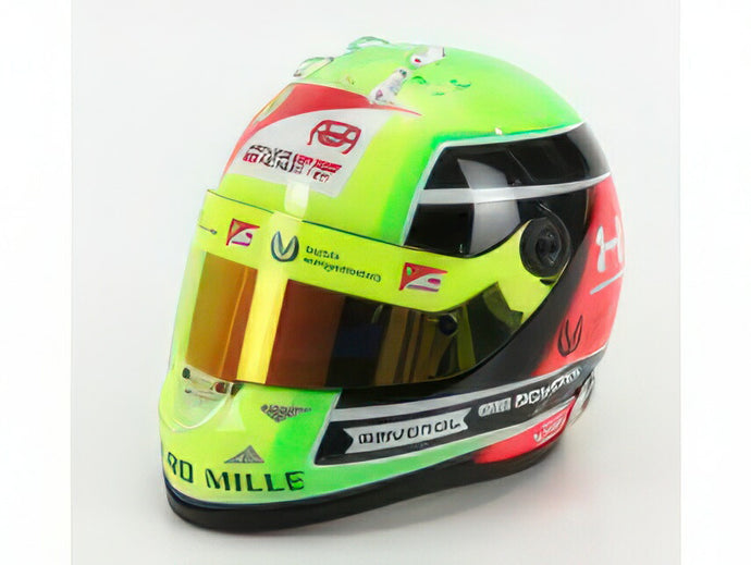 SCHUBERTH HELMET - F2  CASCO HELMET DALLARA TEAM PREMA RACING N 20 SEASON MICK SCHUMACHER 2020 F2 WORLD CHAMPION - YELLOW GREEN RED BLACK/MINI HELMET 1/2ヘルメット