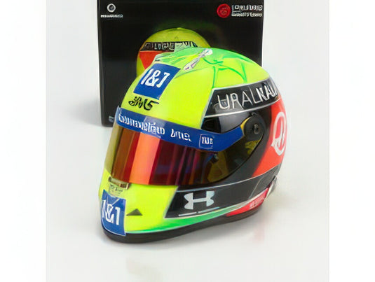 SCHUBERTH HELMET - F1 CASCO HELMET VF-21 TEAM URALKALI N 47 SEASON 2021 MICK SCHUMACHER - GREEN RED BLACK YELLOW/MINI HELMET 1/2ヘルメット