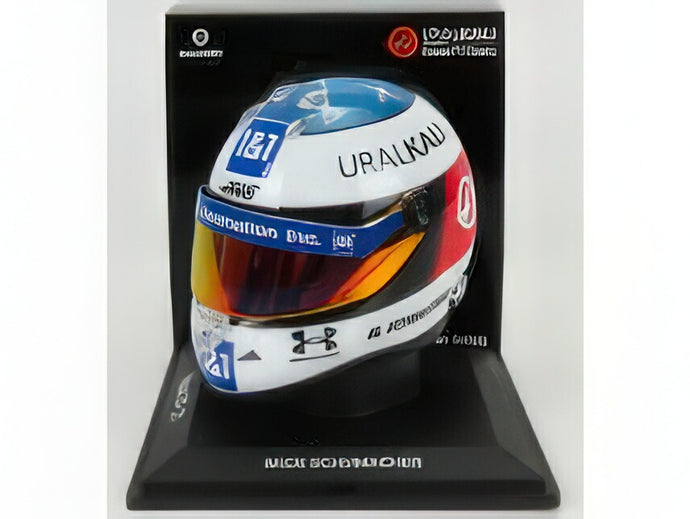 SCHUBERTH HELMET - F1 CASCO HELMET TEAM HAAS VF-21 BELGIAN GP SPA 2021 MICK SCHUMACHER - WHITE BLUE RED YELLOW/MINI HELMET 1/4ヘルメット