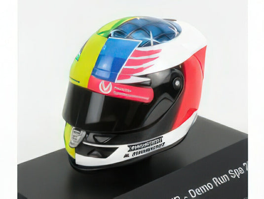 SCHUBERTH HELMET - F1  CASCO HELMET MILD SEVEN BENETTON B194 FORD N 5 DEMONSTRATION RUN BELGIUM SPA GP 2017 MICK SCHUMACHER - YELLOW GREEN RED BLACK/MINI HELMET 1/8ヘルメット