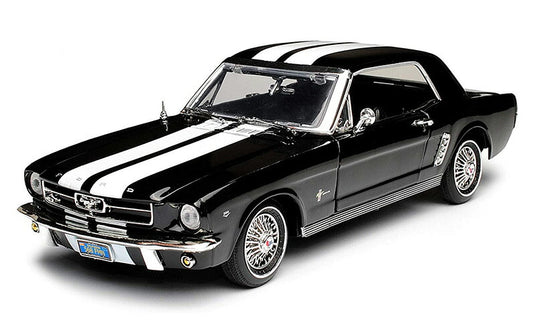 Fordフォード Mustang Coupe 1964 1/2 Black with White St / Motor Max 1/18 ミニカー 模型