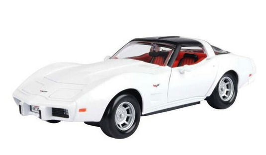 Chevroletシボレー Corvetteコルベット C3 1979 ホワイト/レッド スポーツカー 模型 / Motor Max 1/24 ミニカー 模型