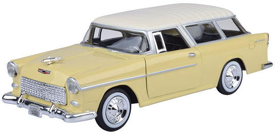 Chevroletシボレー ベルエア Nomad ノマド 1955 イエロー ワゴン 旧車 模型 / Motor Max 1/24 ミニカー 模型