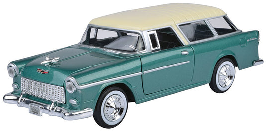 Chevroletシボレー Bel Air Nomad 1955 Green with Cream T / Motor Max 1/24 ミニカー 模型