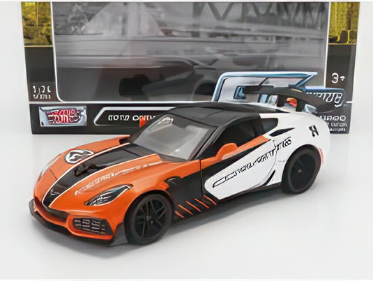 CHEVROLET CORVETTE ZR1 N 24 レーシング 2019 ホワイト ブラック オレンジ/ MOTOR-MAX 1/24 ミニカー