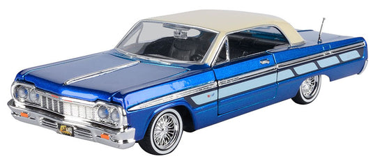 Chevroletシボレー Impala 1964 Metallic Blue and Cream / Motor Max 1/24 ミニカー 模型