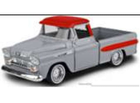 1958 シボレー アパッチ フリートサイド Get Lowシリーズ グレー/レッド / Motor Max 1/24 ミニカー