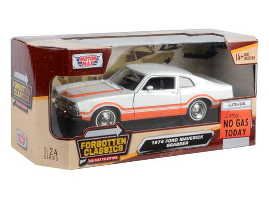 1974 フォード マーベリック グラバー 忘れられた名車 ホワイト/オレンジ / Motor Max 1/24 ミニカー
