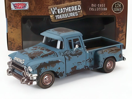 1955 GMC ブルーチップ ピックアップ ウェザリング仕様 ブルー ミニカー / Motor Max 1/24 ミニカー