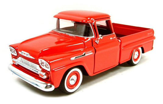 Chevroletシボレー Apacheアパッチ Fleetside 1958 レッド トラック 働く車 模型 / Motor Max 1/24 ミニカー 模型