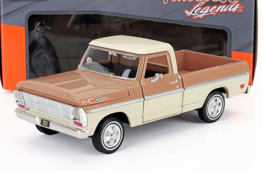 FORD USA F100 ピックアップ 1969 ライトブラウンクリーム/ Motor Max 1/24 ミニカー