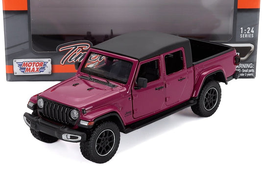 Jeepジープ Gladiatorグラディエーター Overlandオーバーランド Pick up Soft topソフトトップ 2021 Dark Fucsiaダークフューシ / Motor Max 1/27 ミニカー