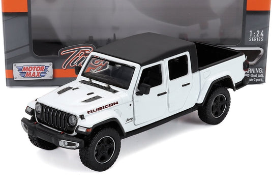 Jeepジープ Gladiatorグラディエーター Rubiconルビコン Pick up Soft topソフトトップ 2021 White Blackホワイトブラック / Motor Max 1/27 ミニカー