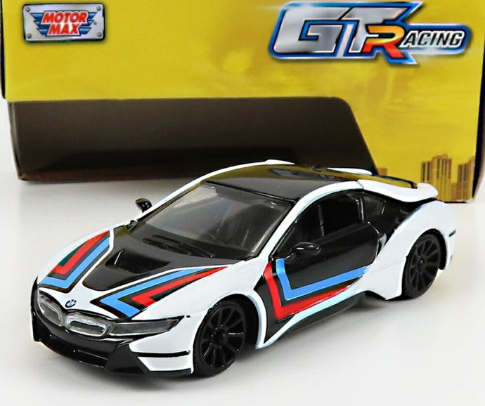 BMW i8 クーペ GT RACING 2018 ホワイト ブラック ブルー レッド/ Motor Max 1/43 模型