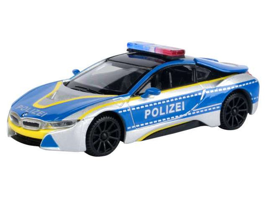 BMW I8 クーペ ポリス仕様 ブルー/ブラック/イエロー 警察車両 ミニカー / Motor Max 1/43 ミニカー
